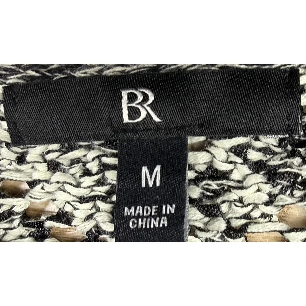 Banana Republic Sweater B/W Marled Chevron Knit Sweater Dolman Sleeve Cozy M
